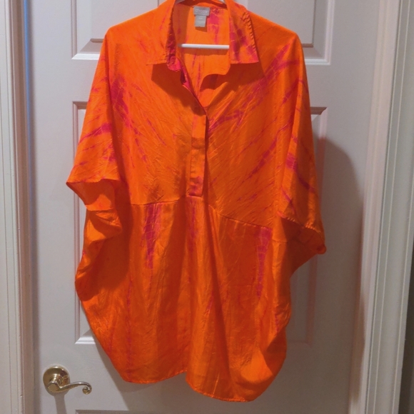 CHICO'S Silk Tie-Dye Envelope Sleeve Pullover Top - Picture 4 of 11